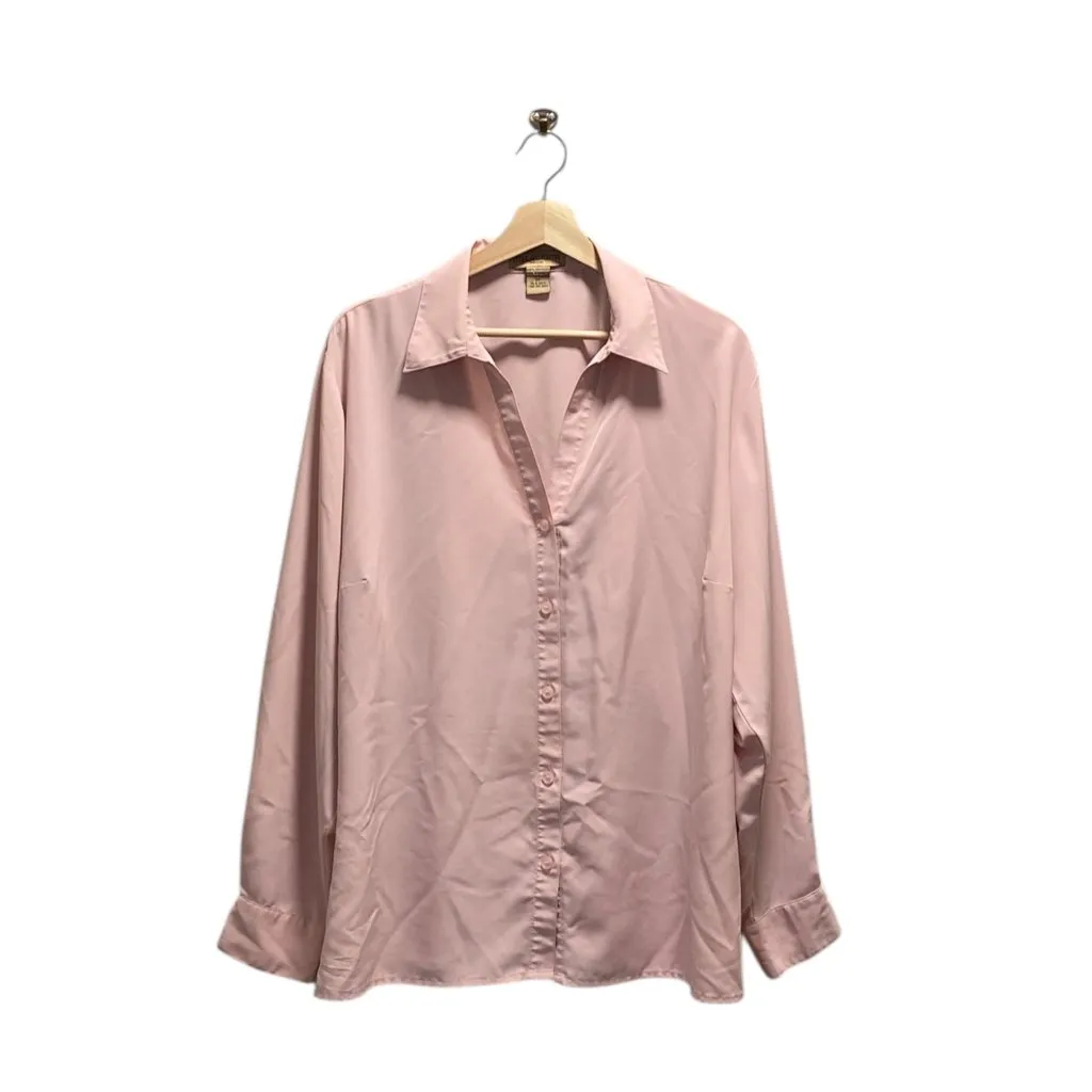 Notations  Button Down Blouse Pink Size 2X Y2K - Image 2