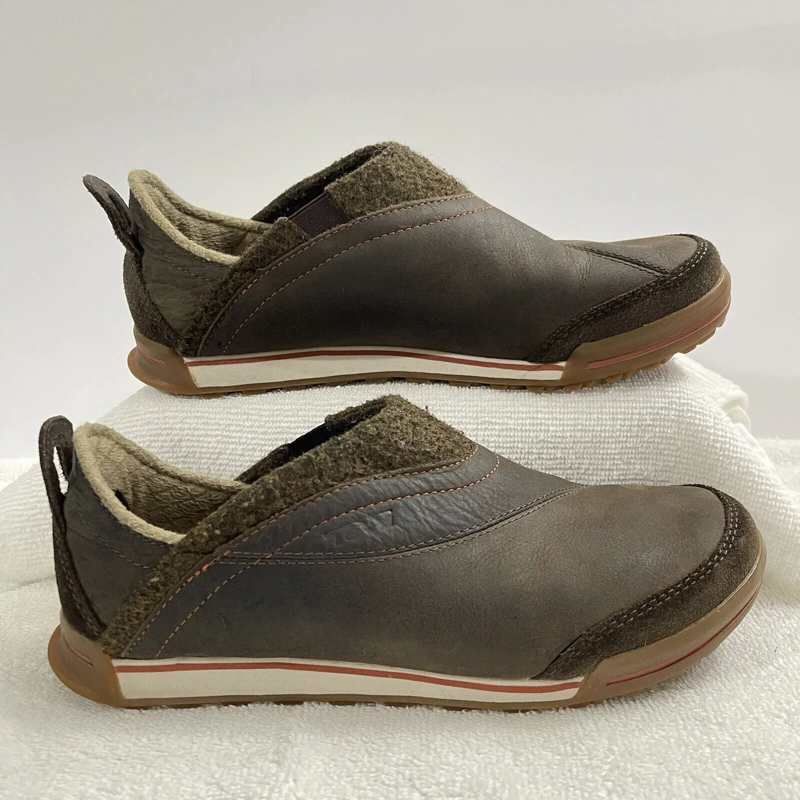 Teva Haley Leather Slip On Shoes Brown Size 8 Comfort Casual Flats Loafer Wool - Image 2