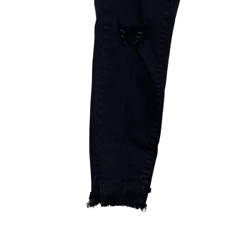 Kancan Women's JeansKC6204BK Gemma Mid Rise Distressed Fringe Hem Black Sz. 7/27 - Image 4