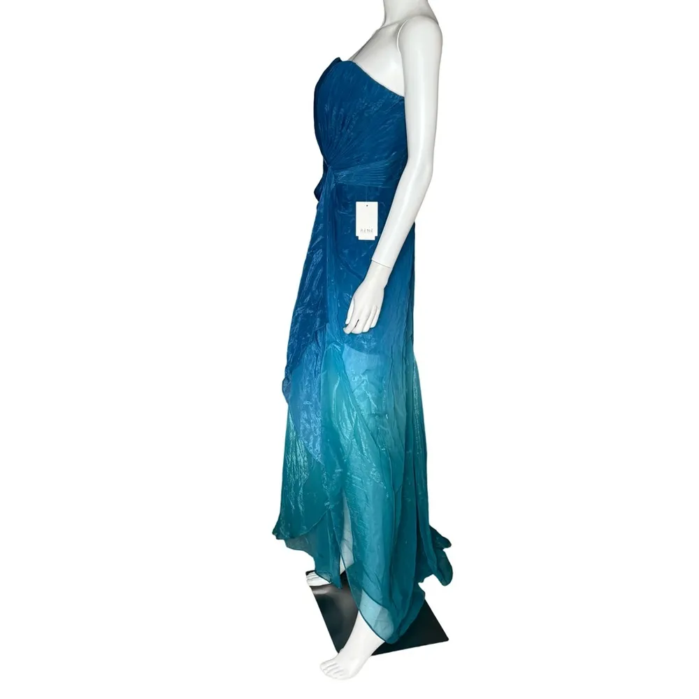 Rene Ruiz Collection Strapless Draped Gown Teal Blue Ombré Women’s Sz 10 NWT - Image 2