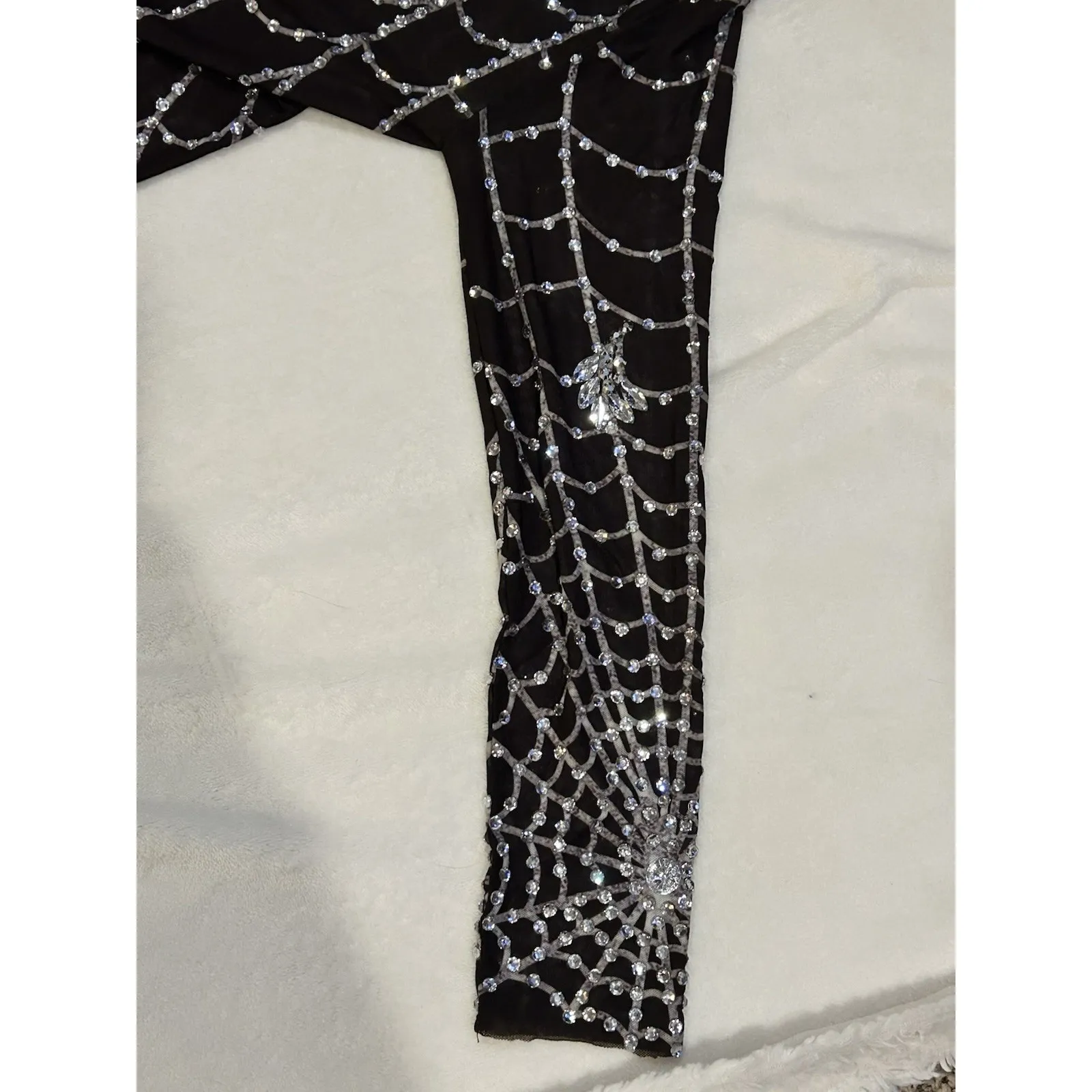 Mew Mews Octavia Long Sleeve Embellished Cobweb Jumpsuit Size S NEW Black - Image 10