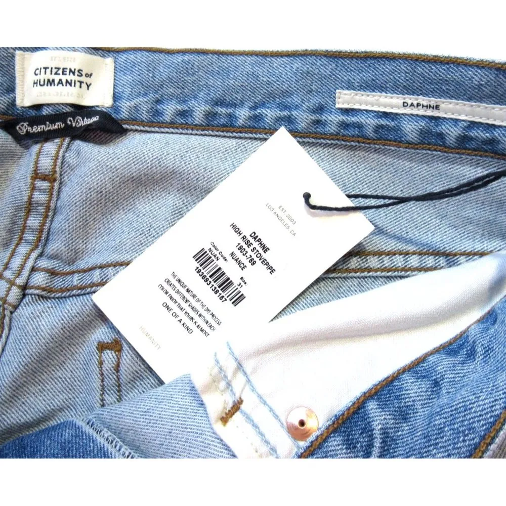 NWT Citizens of Humanity Daphne in Nuance High Rise Stovepipe Jeans 31 $258 - Image 3