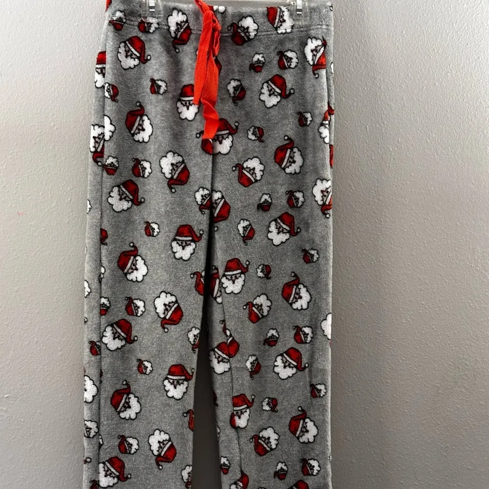 Faded Rose Women Gray Christmas‎ Santa Claus Print Pajamas pants size XS - Image 2