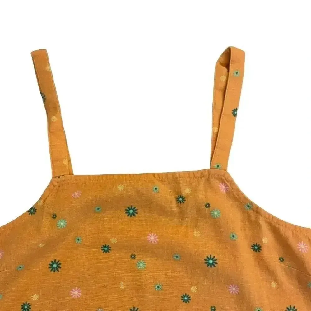 2 for $30 Abound Orange WOVEN CAMI ASTERISK FLORAL:Retro Linen Crop Tank Top XS - Image 3