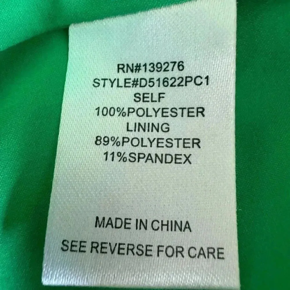 Anthropologie Daniel Rain Green Floral Print 3/4 Sleeve Tie Dress SZ M #2194 - Image 11