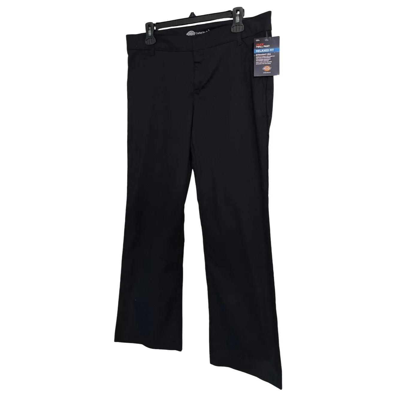 Dickies Womens Black Relaxed Fit Straight Leg Work Pants Size 10 Short NWT - Image 3