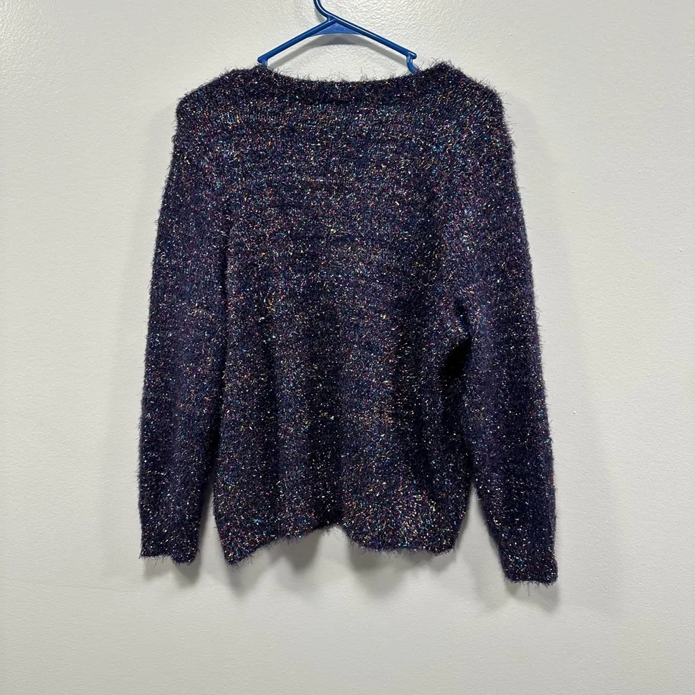 Lane Bryant navy blue sparkly metallic party sweater women’s size 18/20! - Image 5