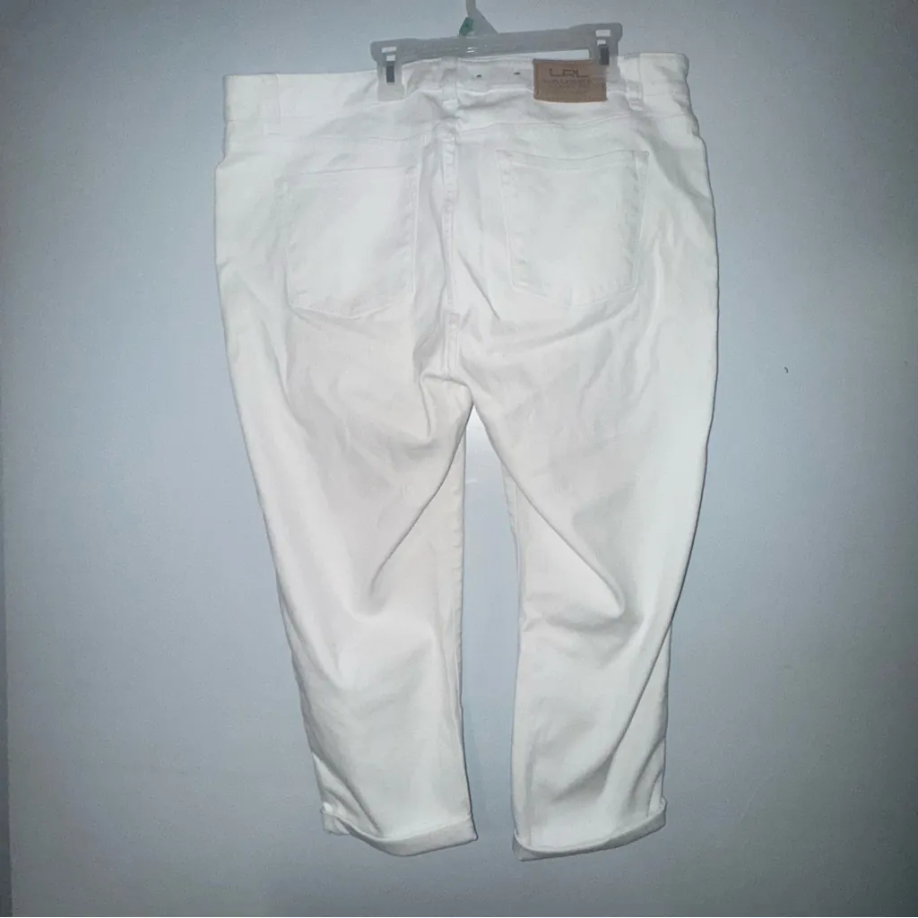 Ralph Lauren Jean‎ Co. women’s classic straight cropped White Jeans Pants Size - Image 2