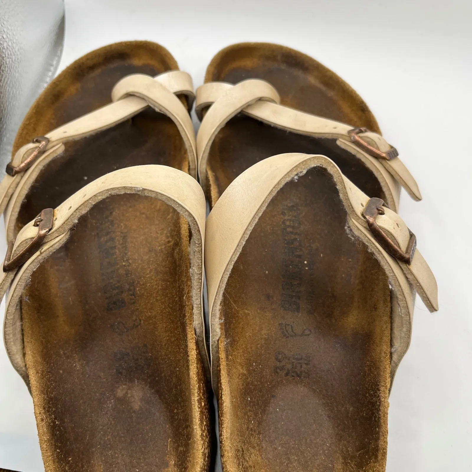 Birkenstock Cream Pearl Strappy Sandals Mayari Womens Size 39/Size 8 - Image 6