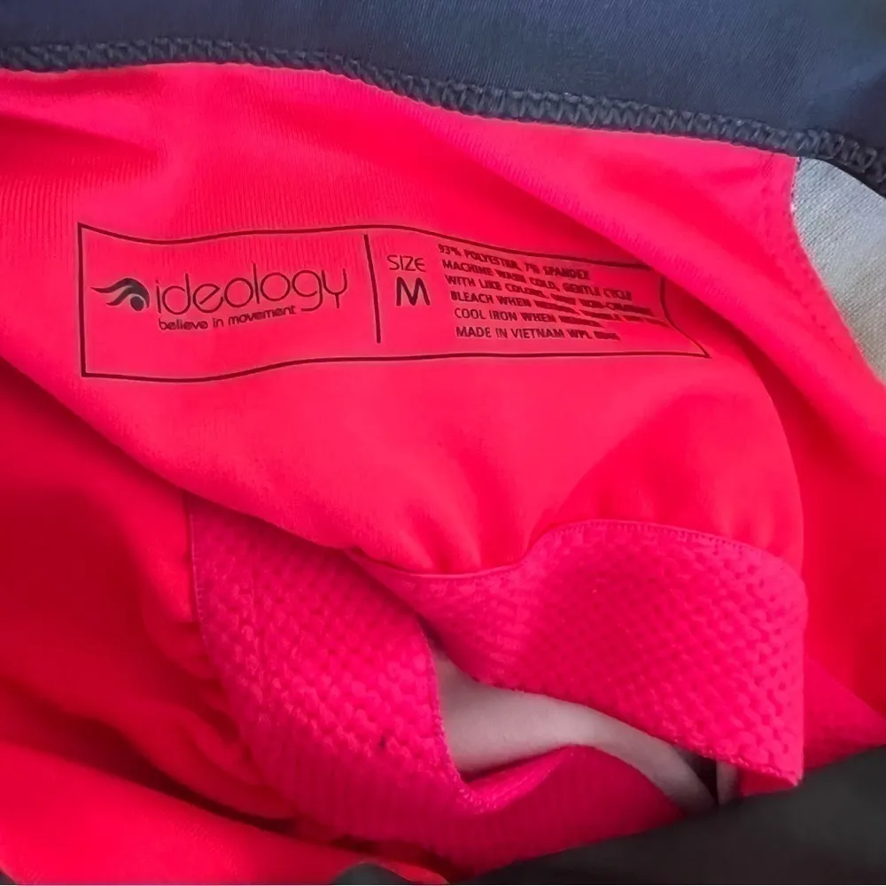 Ideology Gray Striped Racerback Rouched Side Athletic Tank Top Size Medium - Image 7