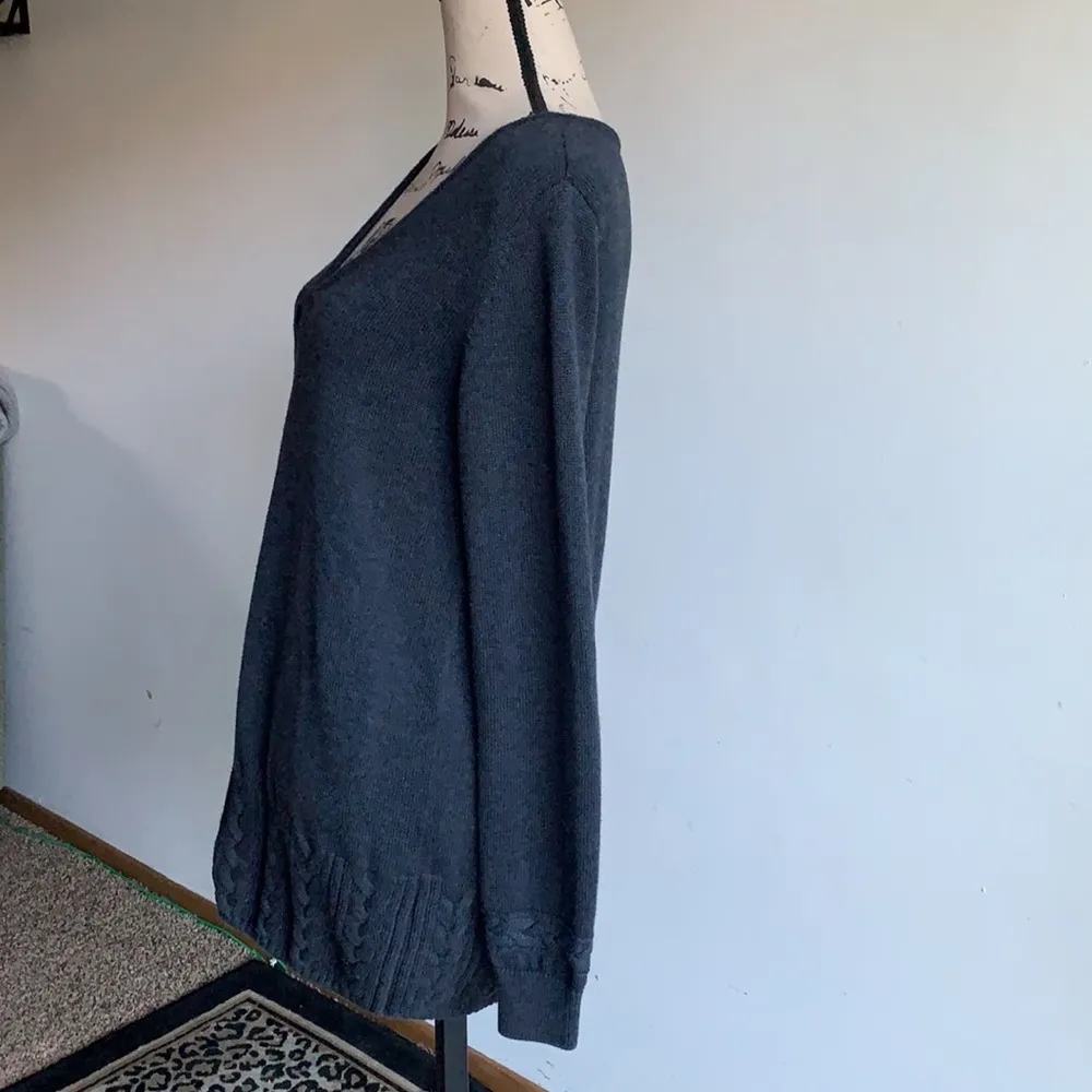 Lacoste Sweater V-Neck Charcoal Grey 42 - Image 6