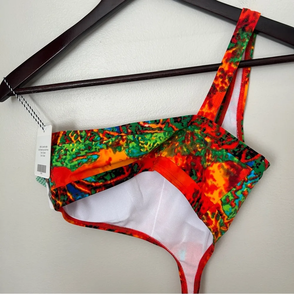 Lisa Maree Swimsuit crawl then walk one shoulder lycra piece sunrise print Red Size XS - Image 6