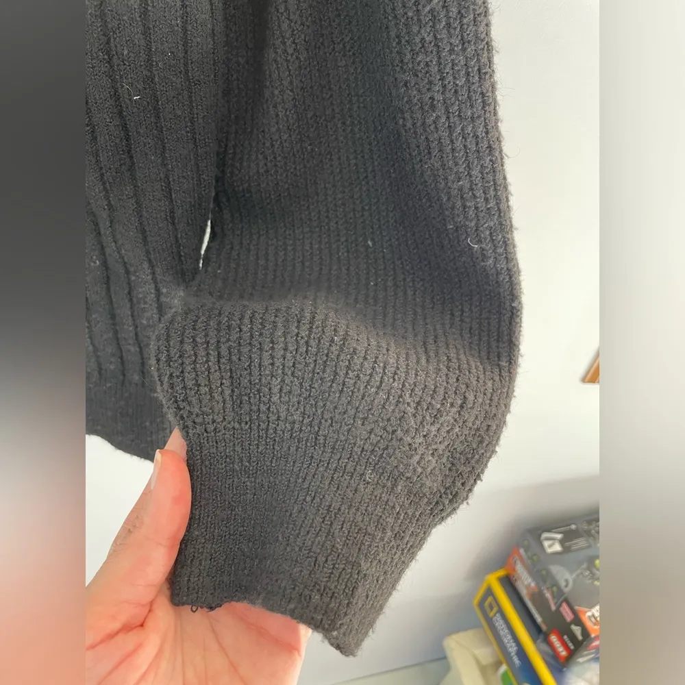 Pink rose black ribbed cardigan with studded buttons size M new without tags - Image 7