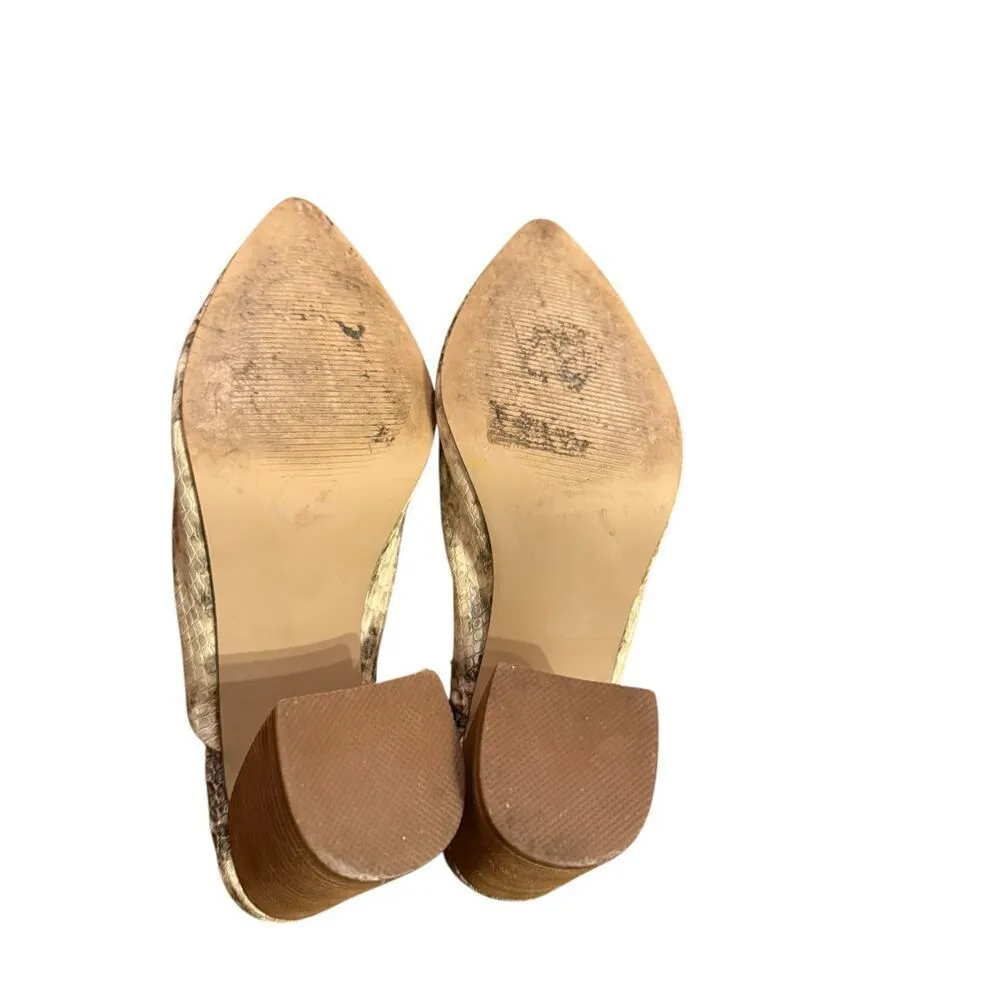 Steven by Steve Madden Nox Snake Python Chunky Block Heeled Mules Sz 8 Womens Fa Brown - Image 9