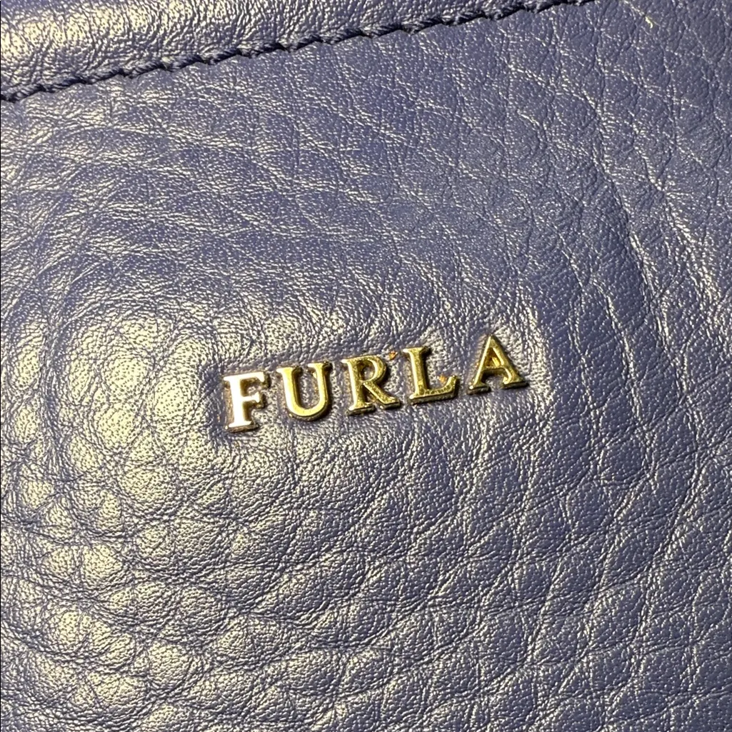 Furla Royal Blue Leather Satchel - Image 2