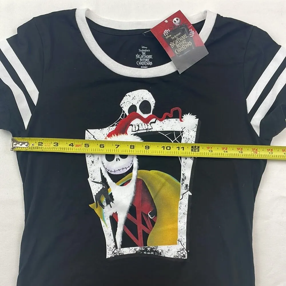 Disney Nightmare Before Christmas Juniors Graphic Tee Jack Skellington Large NWT - Image 4