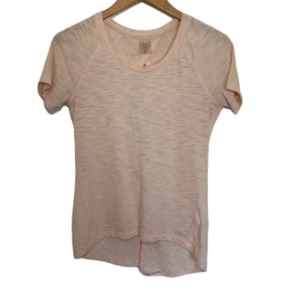 CALIA by Carrie Underwood Women's Pink Short Sleeve Twist Keyhole Back Top XS‎ - Image 3