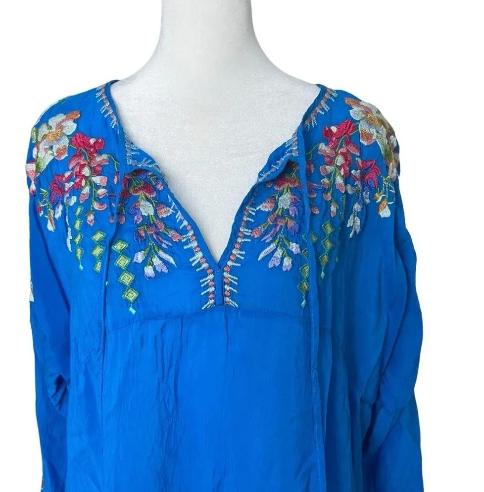 JOHNNY WAS Vanessa Georgette Embroidered Tunic Top - Image 7