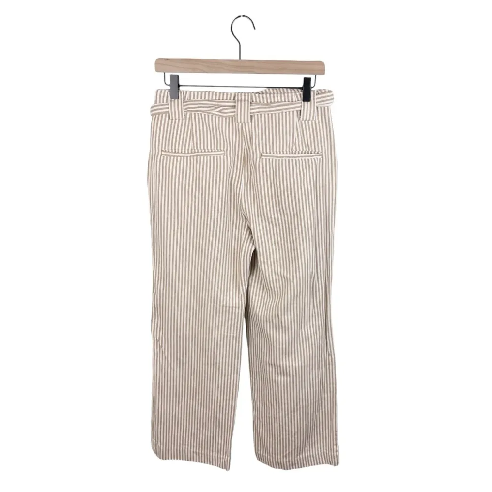 Spartina 449 Lawton Stripe Crop Pant in Tannin Stripe Hemp Cotton Blend Size 6 - Image 5