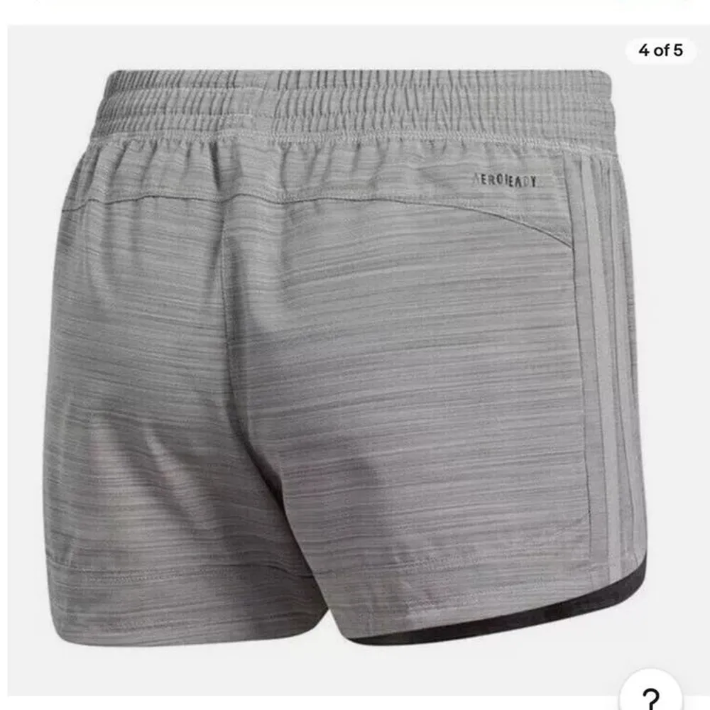 NEW Adidas Womens Pacer Shorts 3 Stripes Gray Athletic Climalite 3" Size Large - Image 5