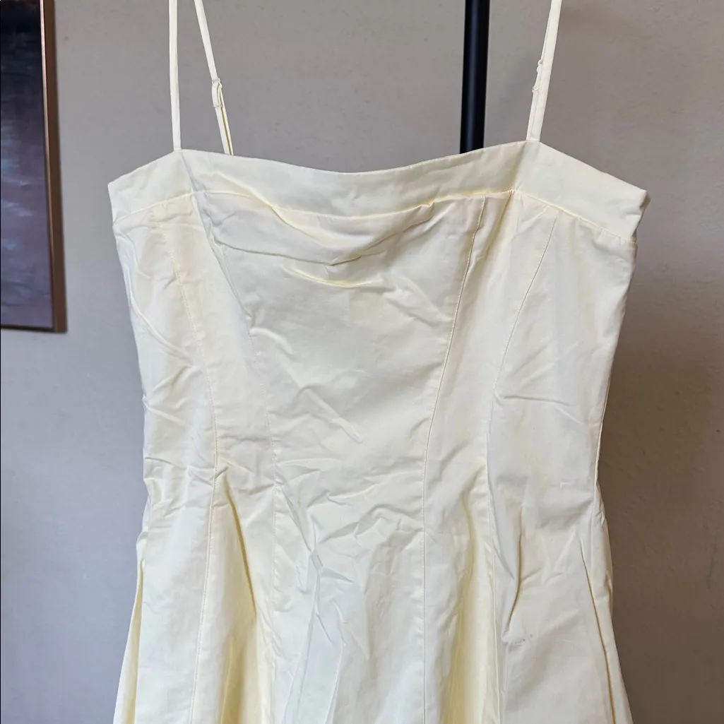 House of CB DOLLY Lemon Stretch Cotton A-Line Midi Sundress light yellow - Image 6