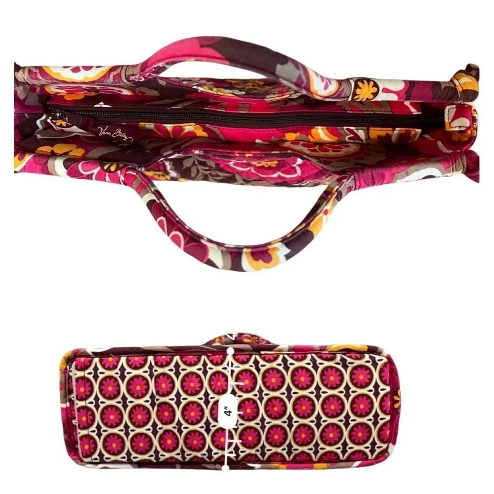 Vera Bradley 2009 Carnaby Floral The Gabby Quilted Tote Handbag Pink Boho Chic‎ - Image 5