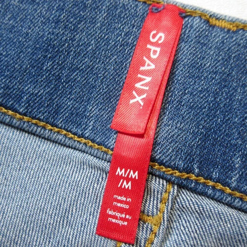 NWT SPANX 20407R Seamed Front Wide Leg Denim in Vintage Indigo Pull-on Jeans M - Image 4