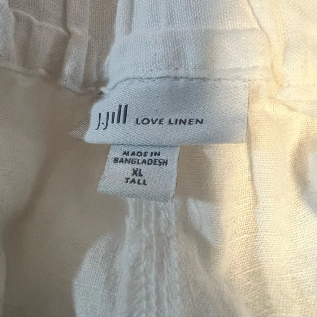 J. Jill love linen white wide leg crop pants size XL Tall NWT 100% linen - Image 6
