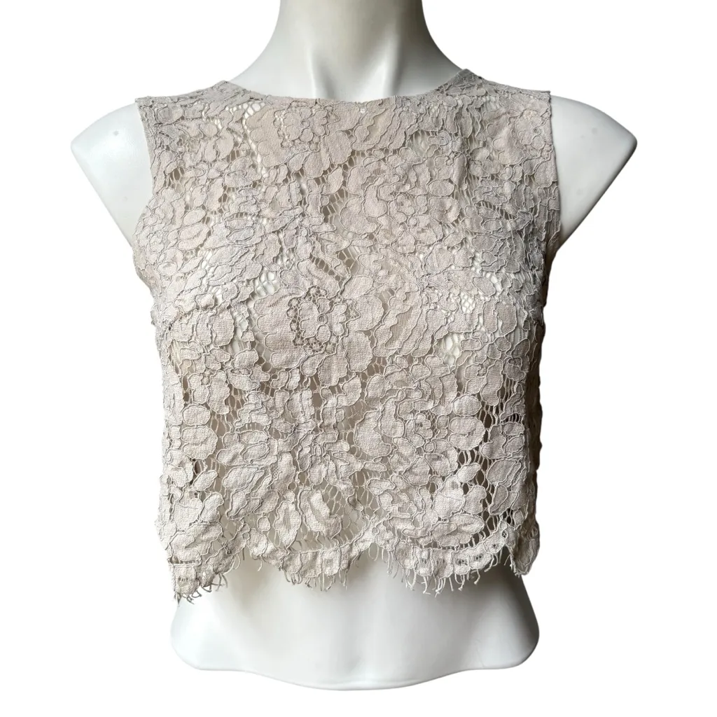 Jenny Yoo Cleo Lace Crop Top, Sz XS - Image 4