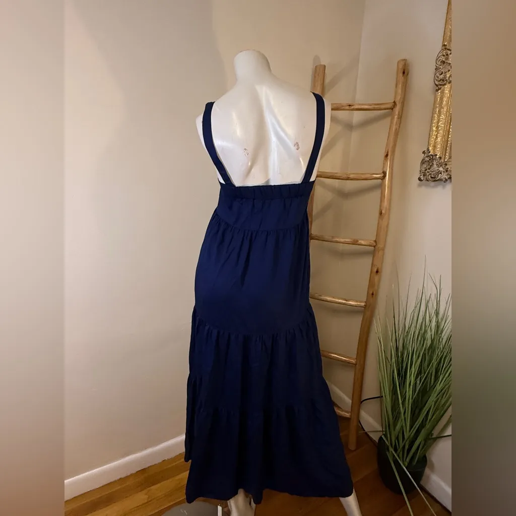 The Drop Women's Britt Tiered Maxi Tent Dress SIZE X SMALL Navy Blue - Image 8