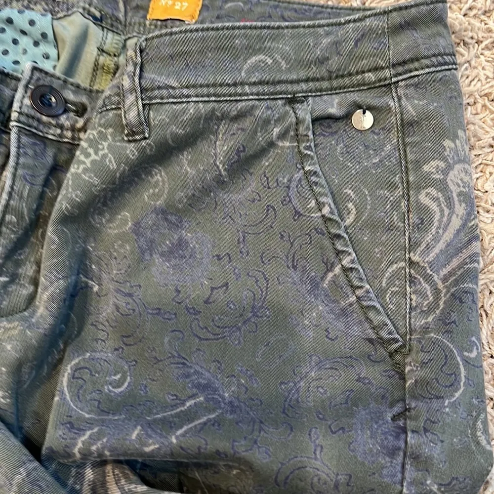 Anthro Pilcro and the Letterpress Fit/Hyphen Green Chino Paisley Pants Size 27 - Image 9