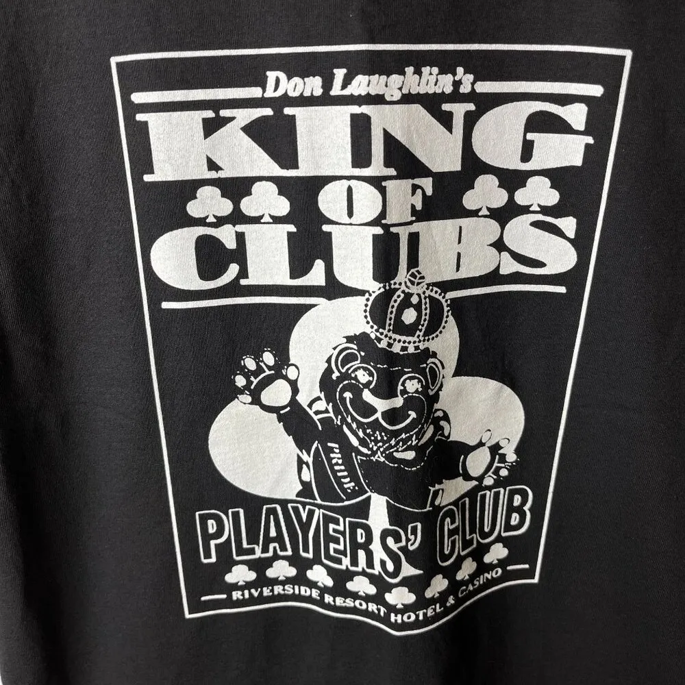 NEW Vintage Don Laughlin's King of Clubs T Shirt Black Large L Bear Graphic Tee - Image 6