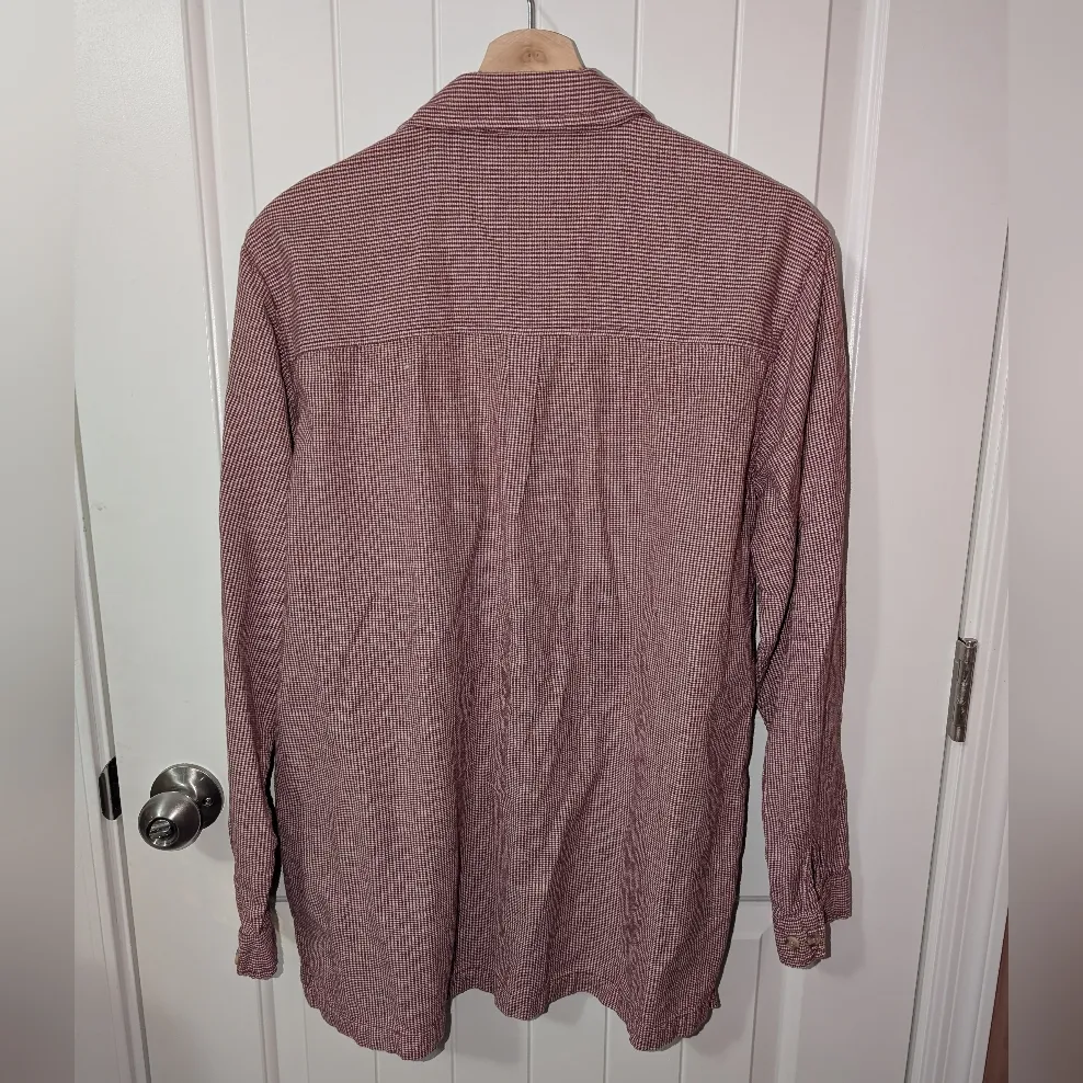 Cabin Creek Embroidered Fall Leaves Flannel Button Up Shirt Women's Large Red/Wt - Image 2