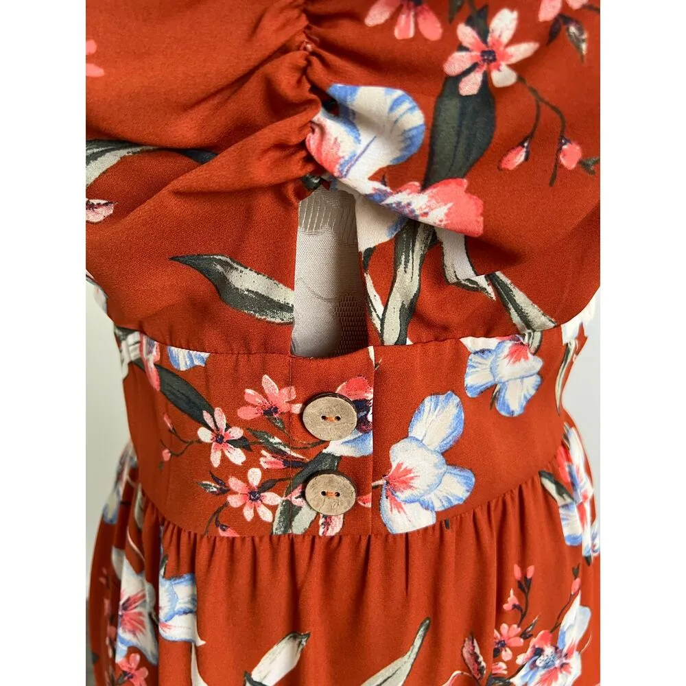 As U Wish Floral Sleeveless Semi Sheer Layered Maxi Dress - Image 3