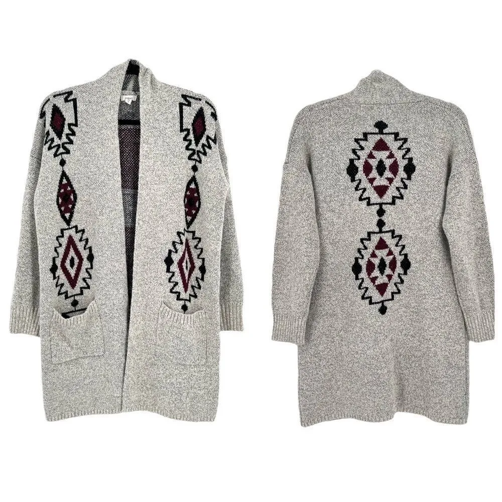 Debut‎ | Tribal Aztec Open Cardigan Sweater Small - Image 2