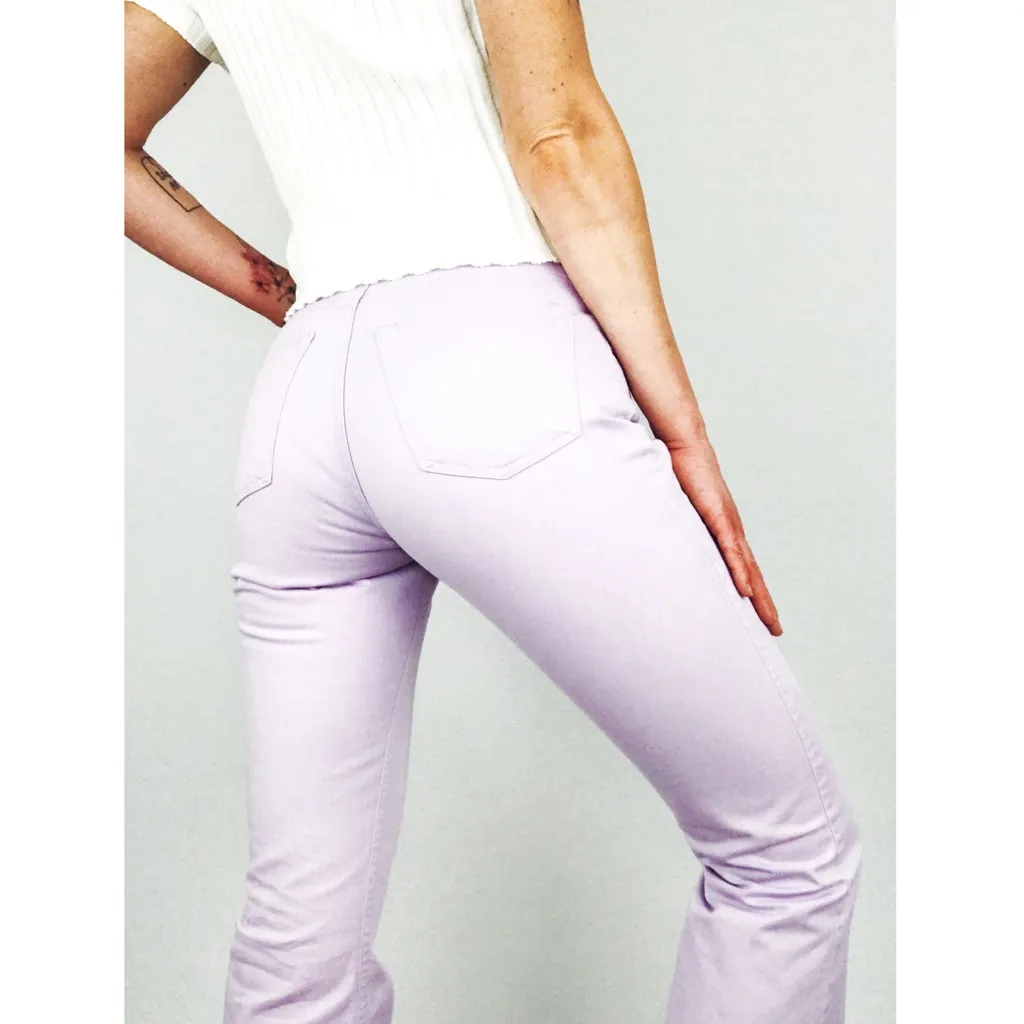 Y2K Flared Denim Jeans in Lavender | Size 2 - Image 3