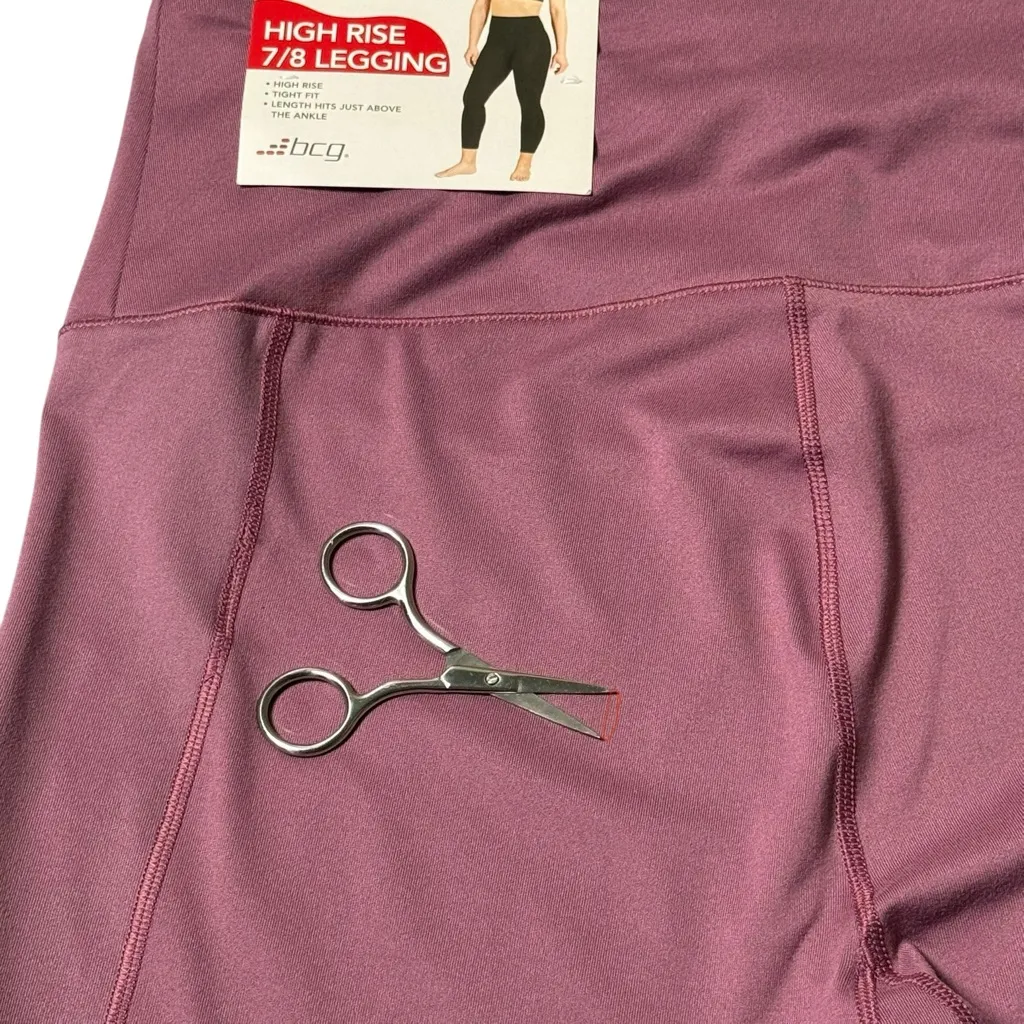 NWT-BCG High Rise 7/8 Pink, Purple, Nude  and Gray Leggings Size Medium‎ - Image 7