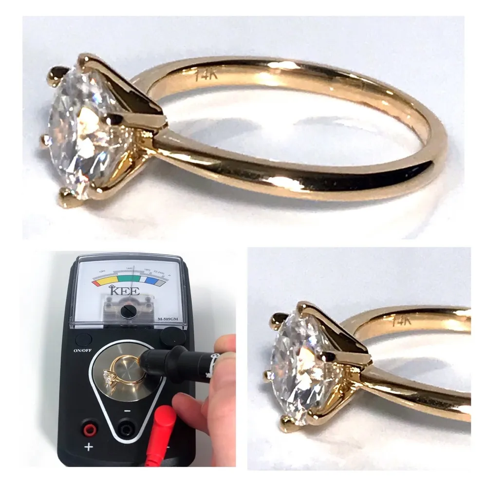 14KT 2 CARAT GENUINE MOISSANITE SOLID YELLOW GOLD RING NWOT - Image 8