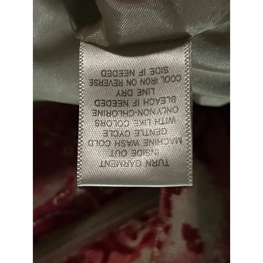 Christopher & Banks Jacket Womens M Red Multi Corduroy Zip Front Embroidered - Image 15