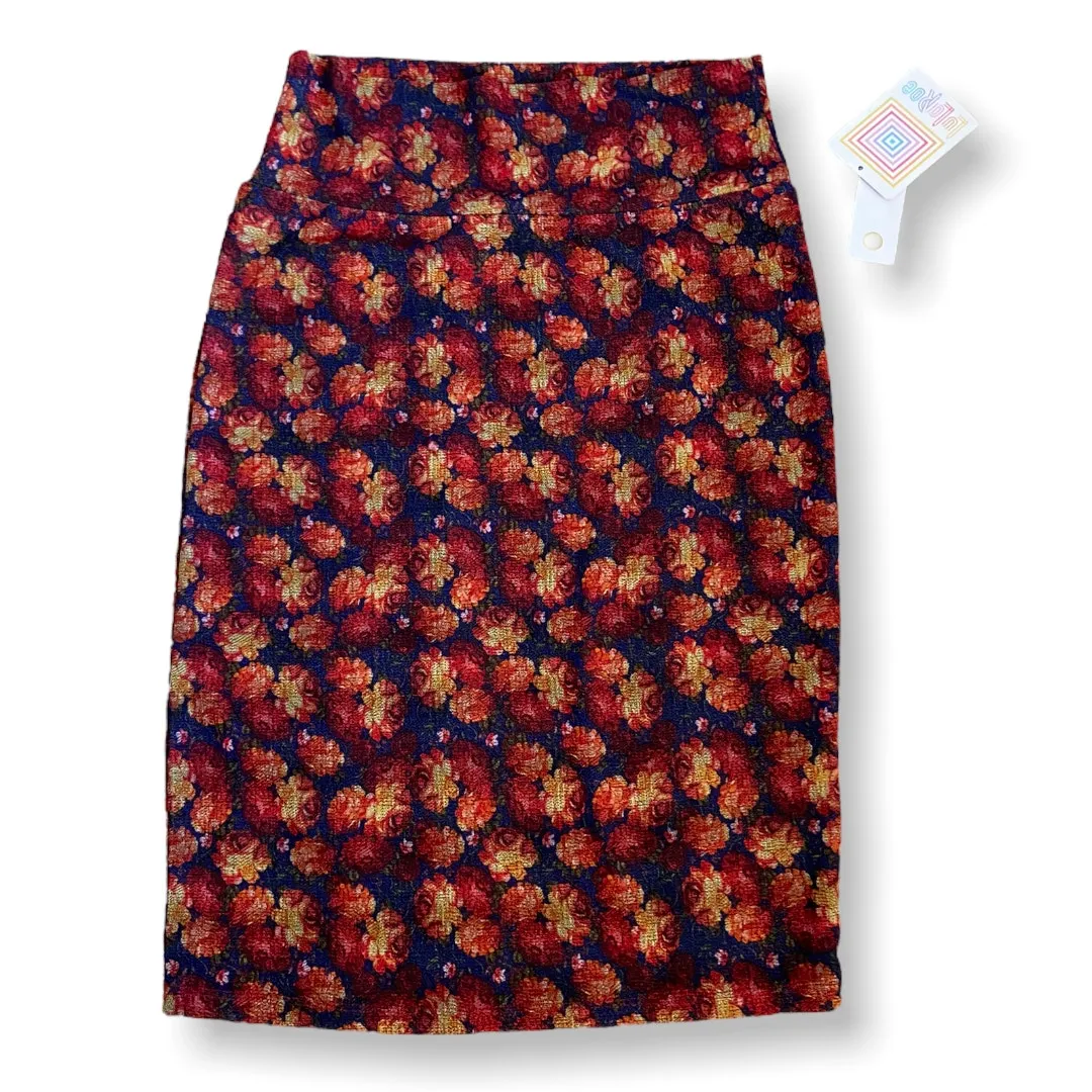 LuLaRoe Womens Skirt‎ Size Small Cassie Vintage Floral Pattern Blue Red NEW - Image 3