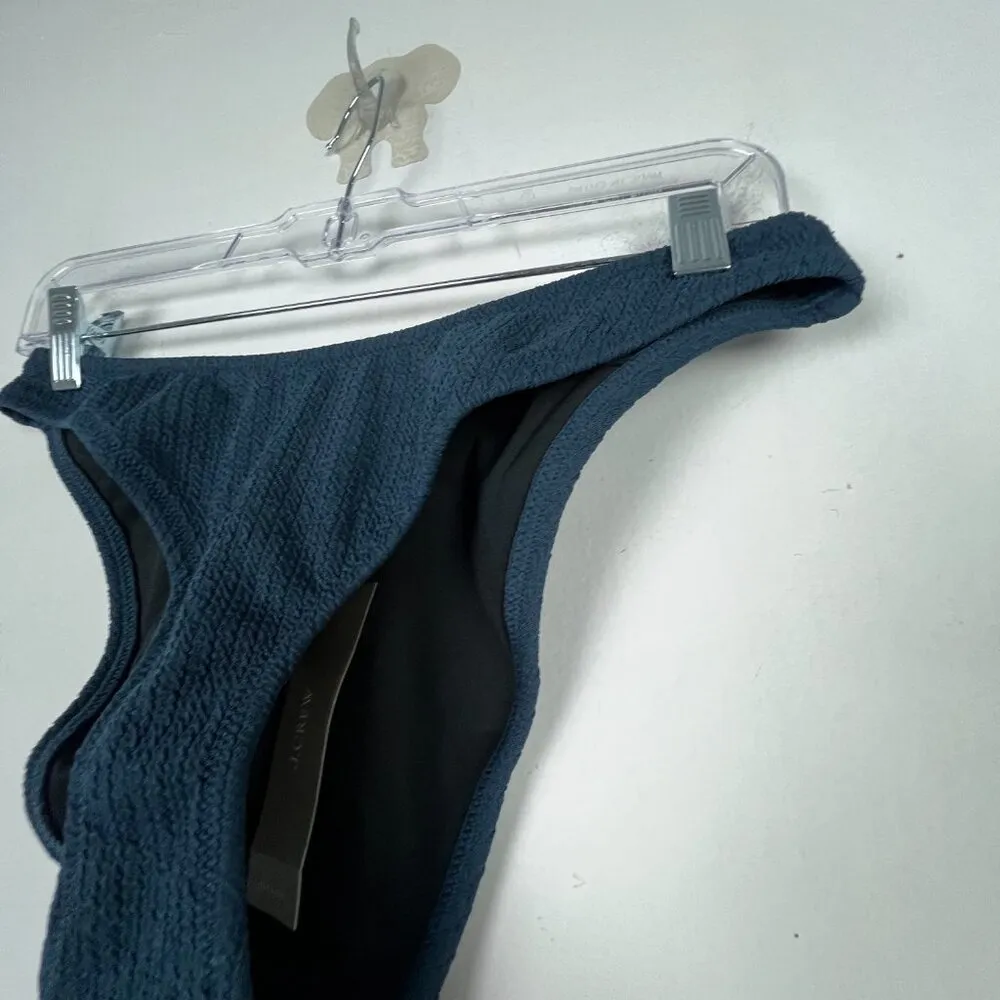 NWT J. Crew Textured Curved Waist Cheeky Bikini Bottom Navy Size Large L NEW - Image 3