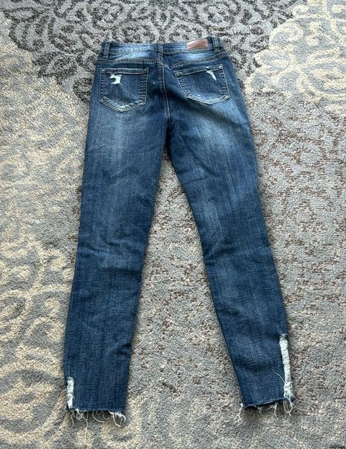 Dollhouse Distressed Skinny Jeans Blue 27 - Image 6