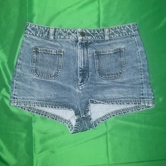 Saint Laurent Paris High Rise Denim Mini Shorts size 31- Runs Small - Image 1