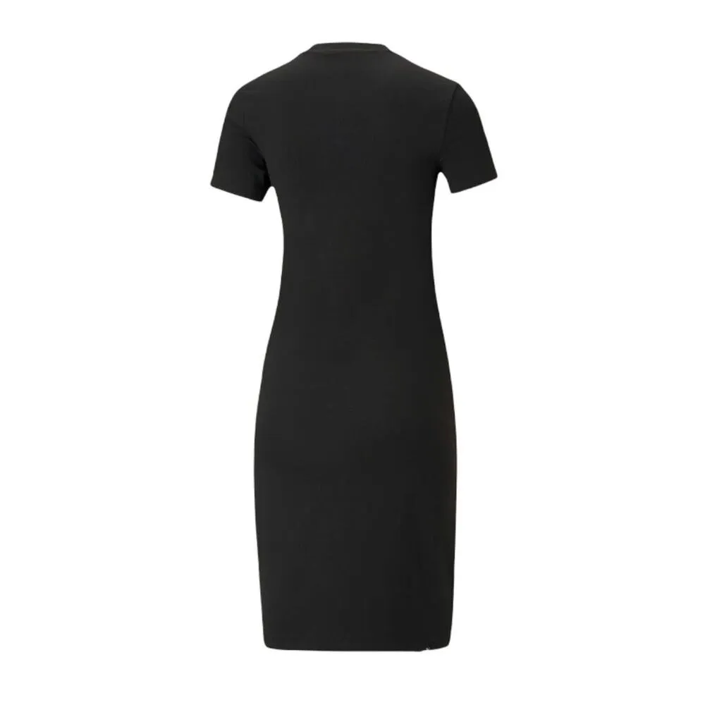 Puma Womens T Shirt Dress Casual Athletic Logo Pullover Slim Fit Black Small - Image 6