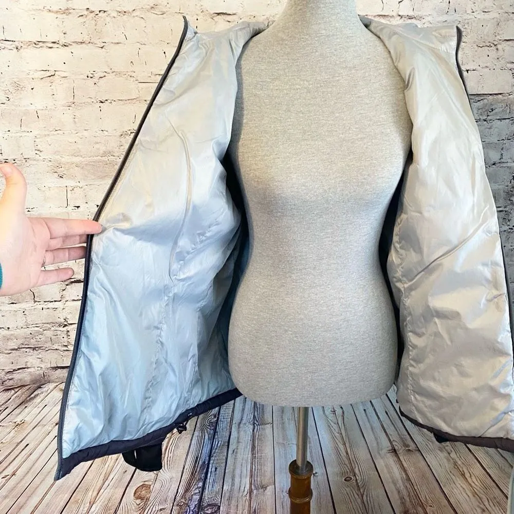 New Balance Puffer Coat Jacket Gray Dip Dye Ombré Effect Winter Women’s Size XL - Image 5