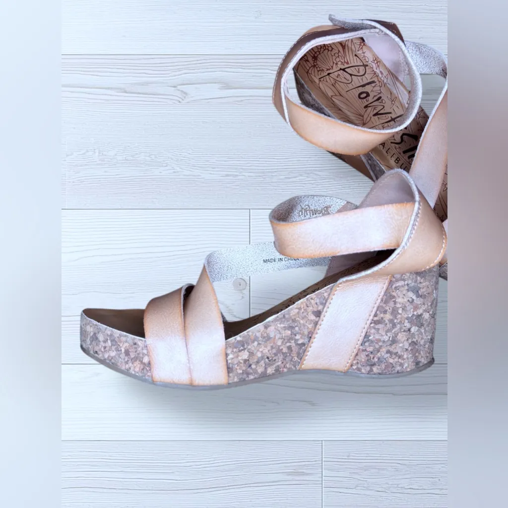 BLOWFISH MALIBU Women’s Hapuku Nude Wedge Sandals with Faux Cork Sole Tan Size 10 - Image 8