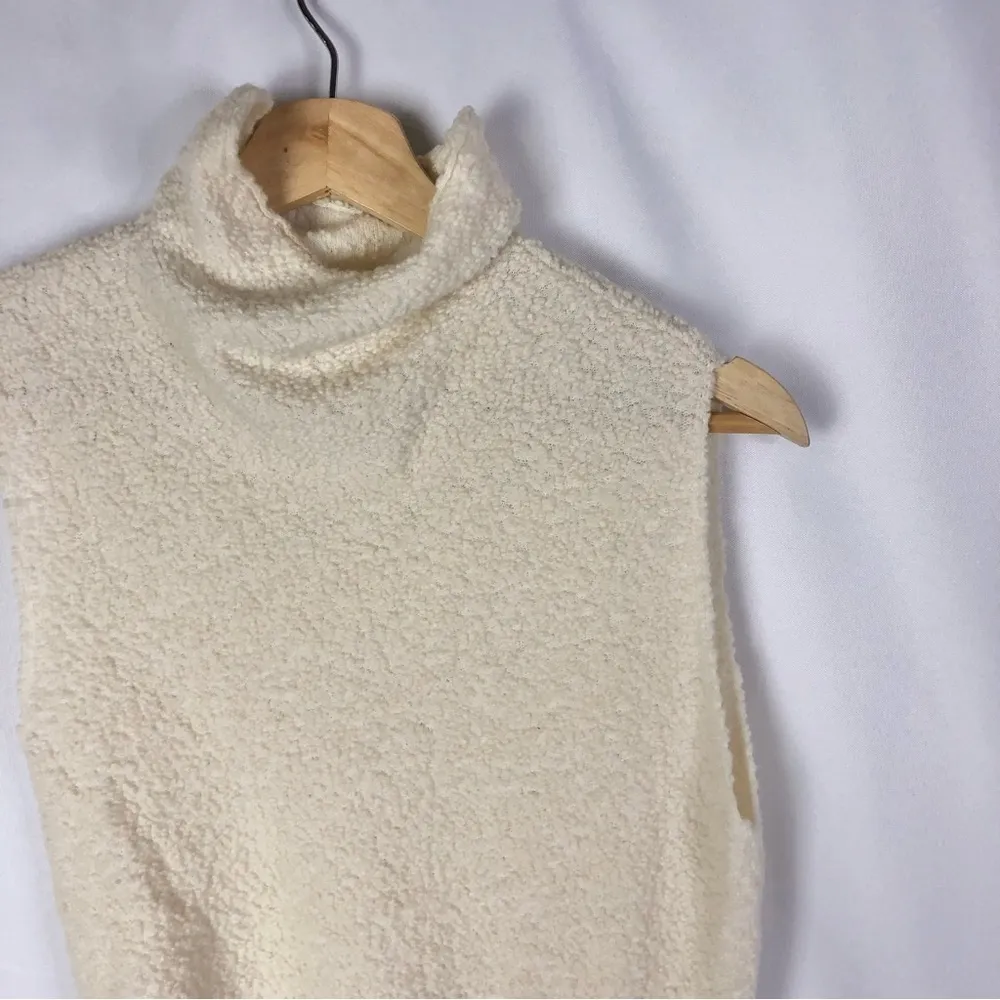 Helmut Lang Off White Ivory Asymmetric Sleeveless Tank Top S - Image 4