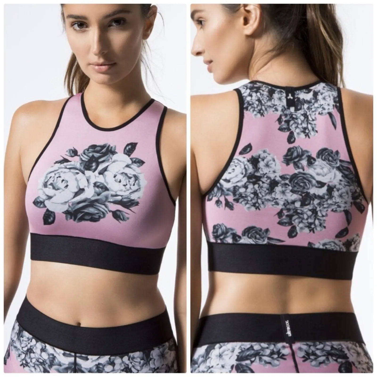Ultracor The Asltitude Silk Posey Print Crop Top Support‎ Sport Bra XS NEW - Image 2