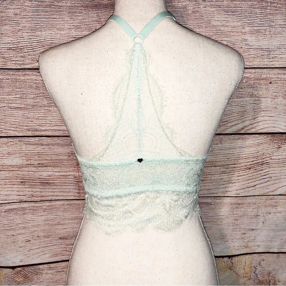 PINK Victoria Secret Mint Green Padded Lace Bra Size S (D-DD) - Image 4