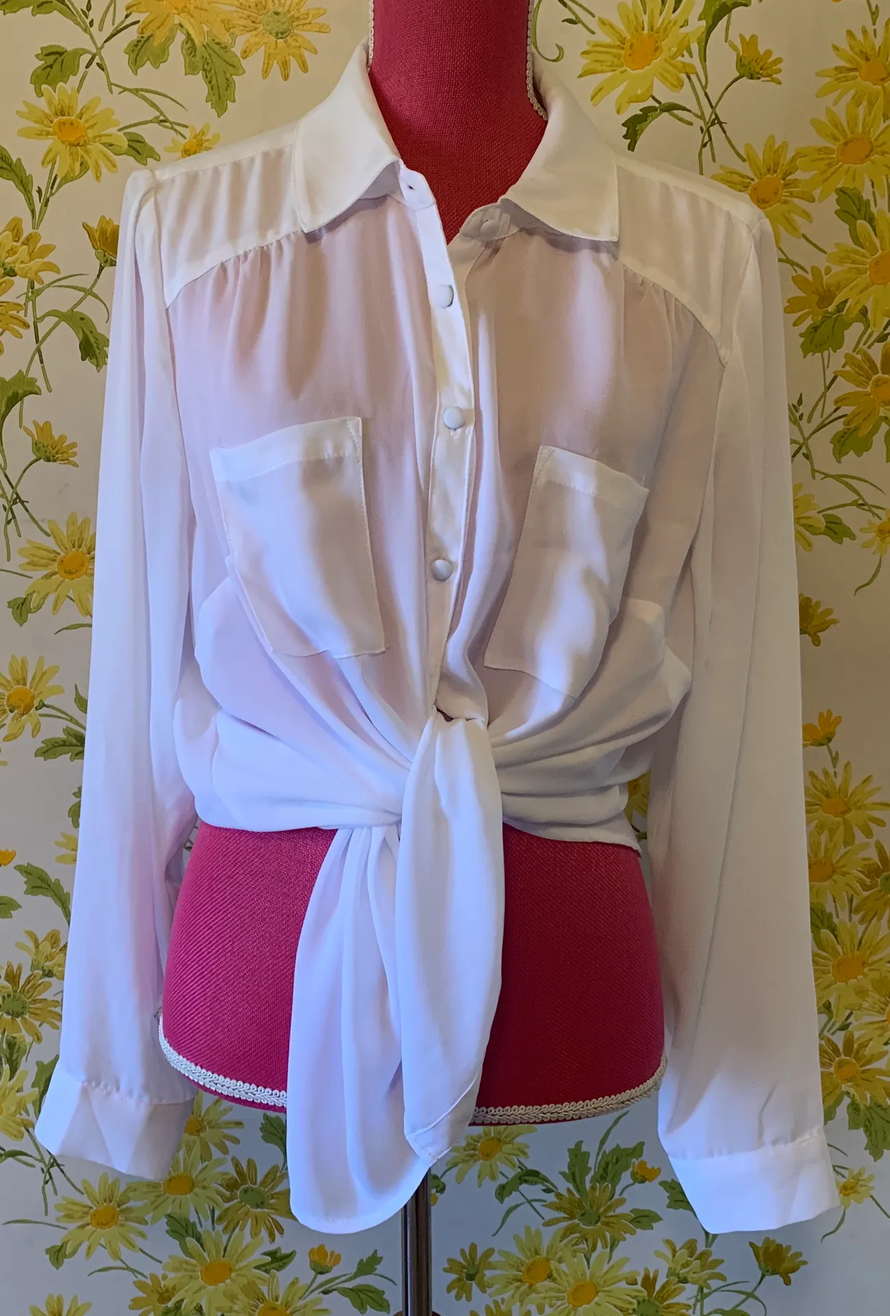 Torrid long sleeve white button up blouse size 0 - Image 2